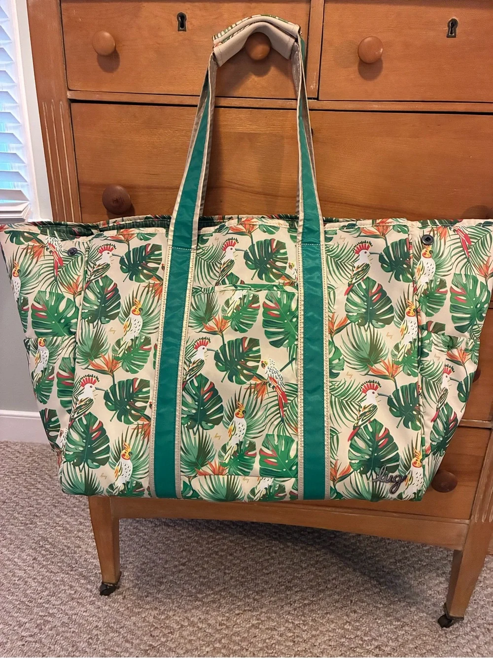 lug Tropical Parrot Tote - Green, Cream, Orange The PERFECT beach or pool bag!!!